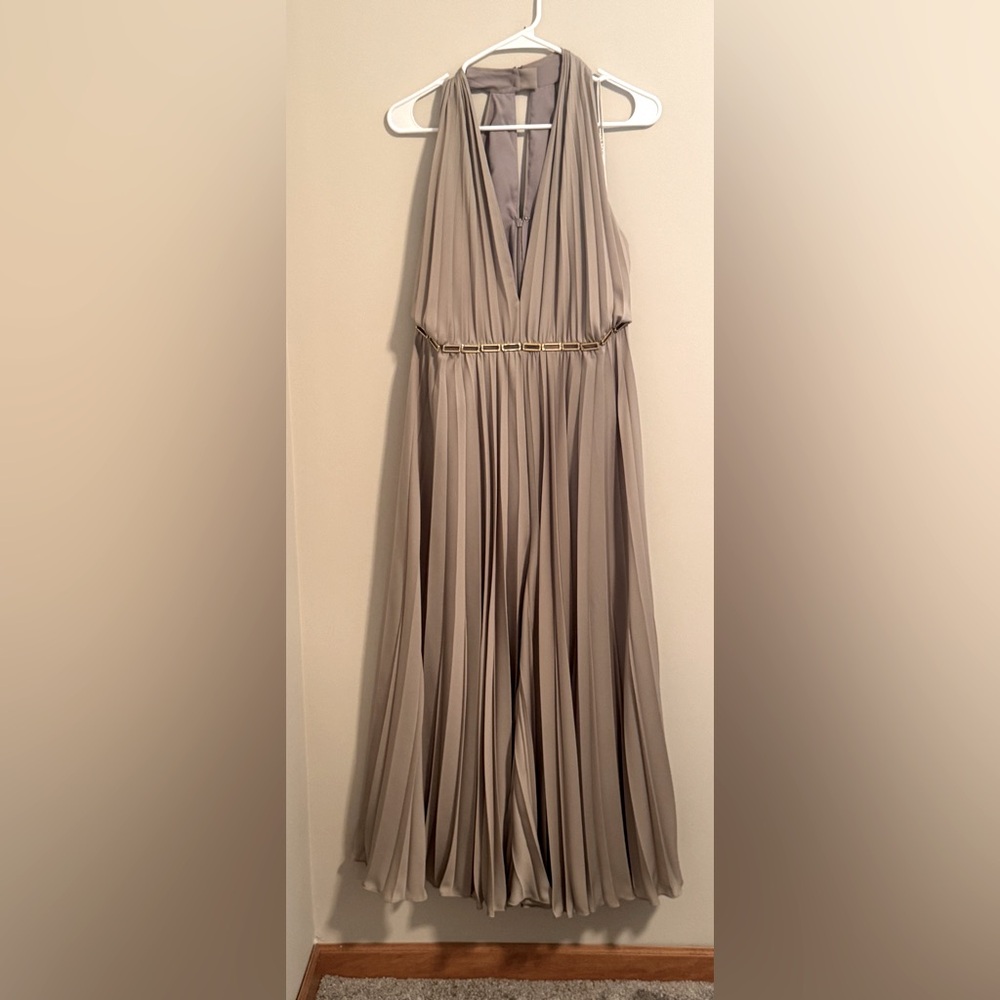 Halston Heritage Pleated Halter Pant Romper